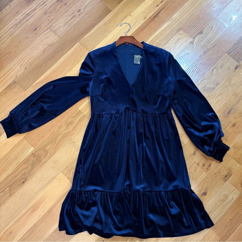 Taylor Navy Blue Velvet Dress
